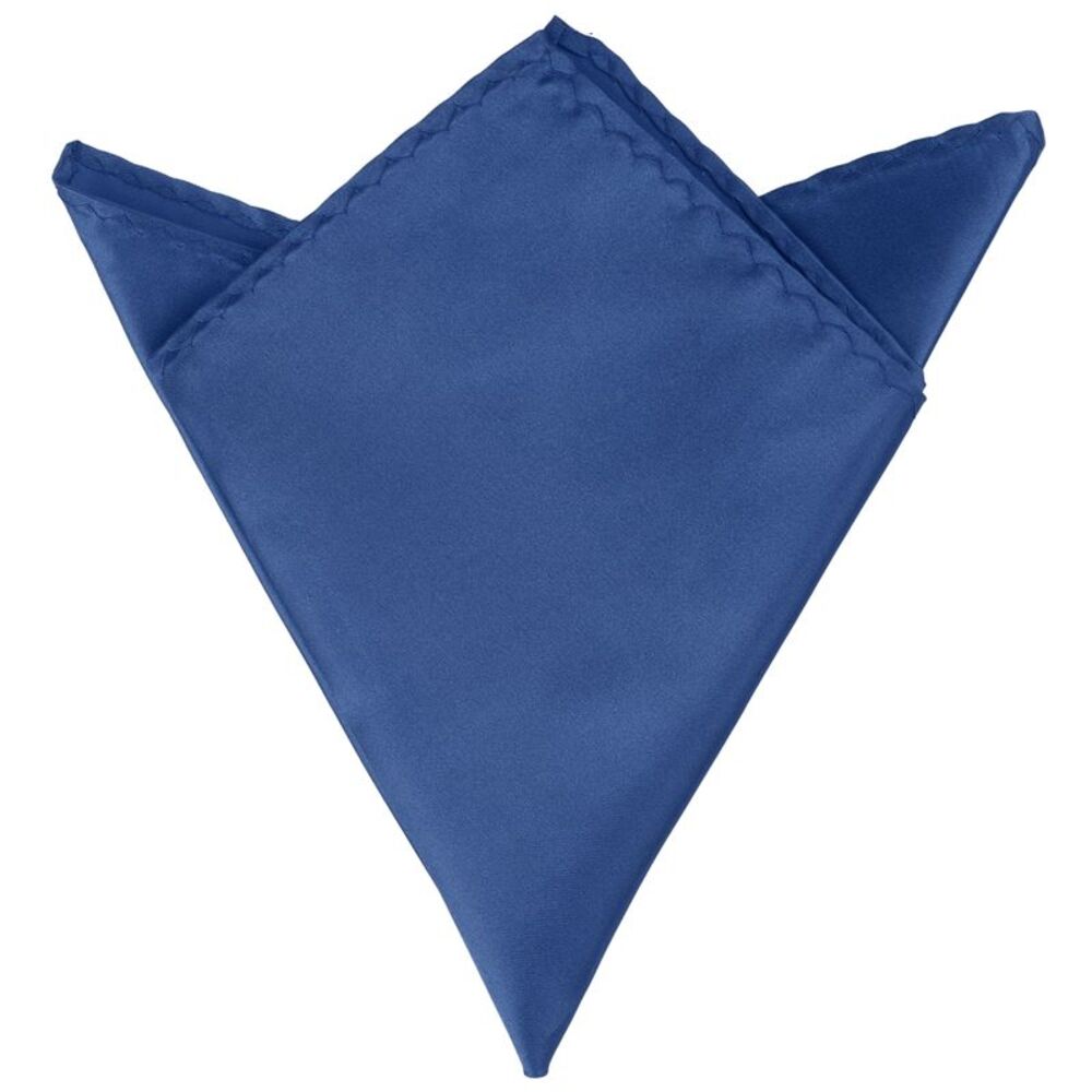 Foldable Handkerchiefs Satin Shiny Solid Color Pocket Square Navy Blue